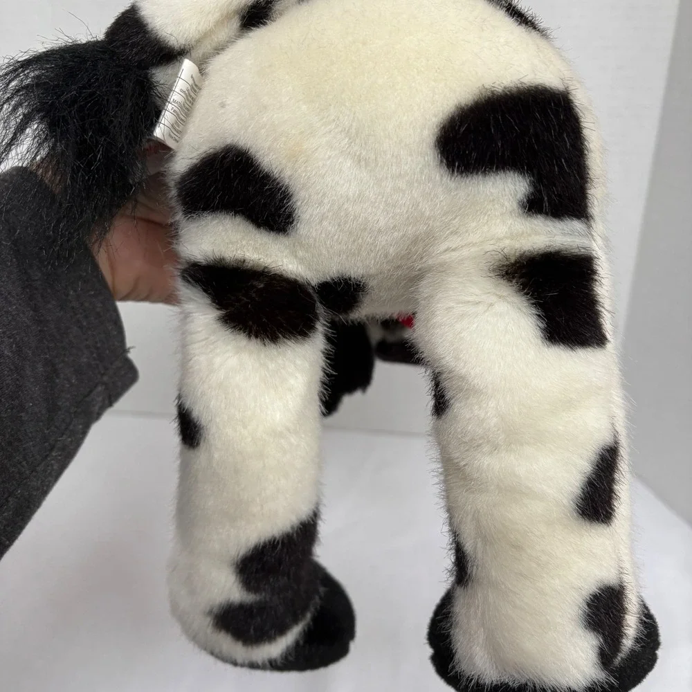 Manhattan Toy Plush Cow Stuffed Animal Horns Black White Farm Animal Toy 2000‎